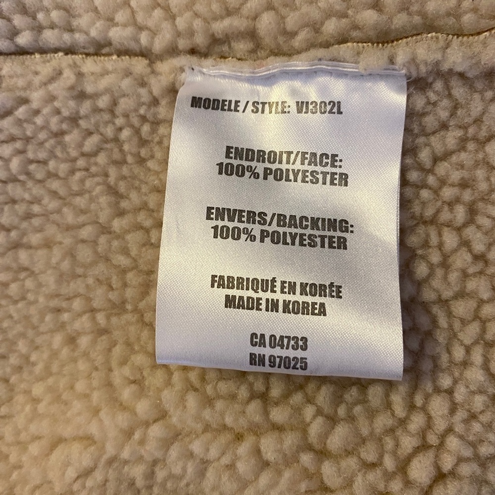 Vintage 1960s Groggy Vegan Beige Suede Jacket with Tan Sherpa Mens Sm - Picture 13 of 15